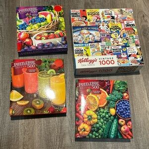 Puzzlebug Deluxe Puzzle Set - Colorful Fruit and Cereal Themes